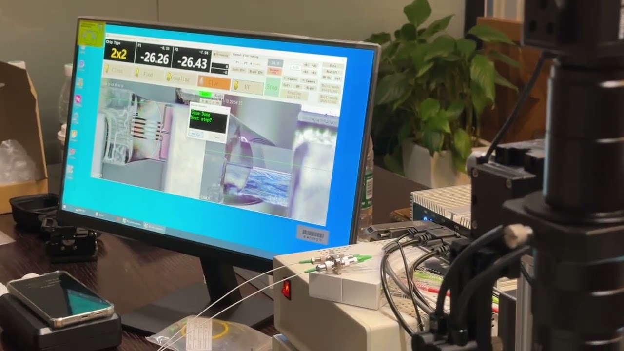 How to glue and UV Curing for Aligned FA-to-Chip by Fiber Optical Waveguide Alignment Stages?