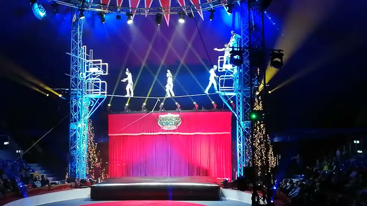 High wire pyramid of 7 