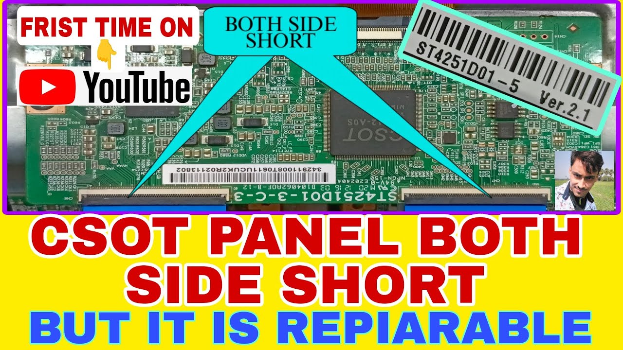CSOT PANEL BOTH SIDE SHORT ! BUT IT IS REPIARABLE LIVE PROFF # CSOT PANEL SHORT# 4K CSOT PANEL SHORT