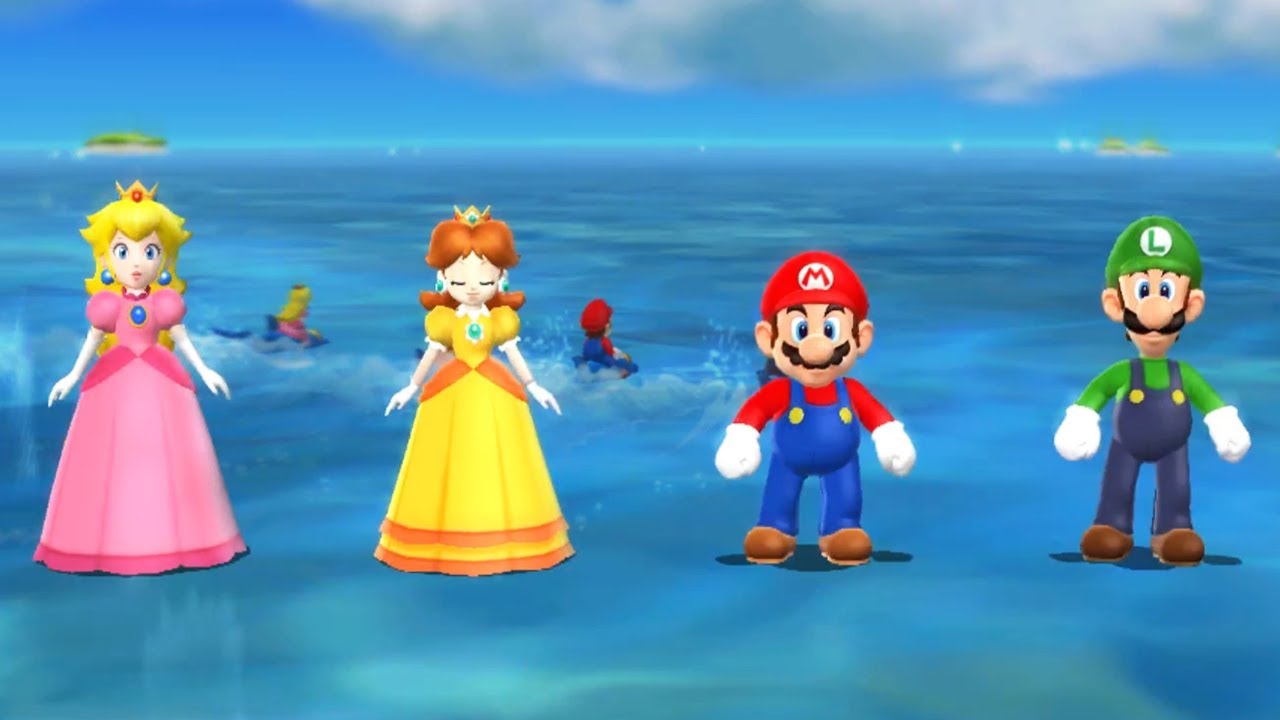 Mario Party 9 - Peach Vs Daisy Vs Mario Vs Luigi (Minigame)