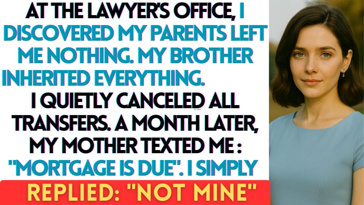 AT THE LAWYER'S OFFICE, I DISCOVERED MY PARENTS LEFT ME NOTHING  MY BROTHER INHERITED EVERYTHING...