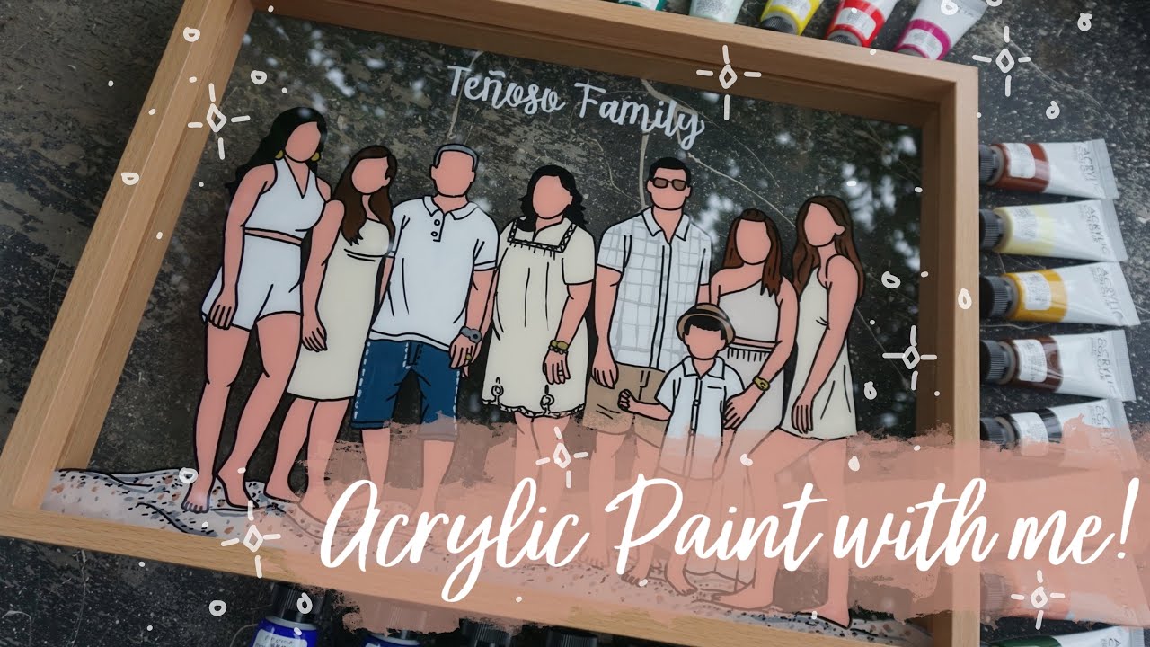 Paint With Me | Acrylic Glass Painting Family Portrait  | Munis Art Studio