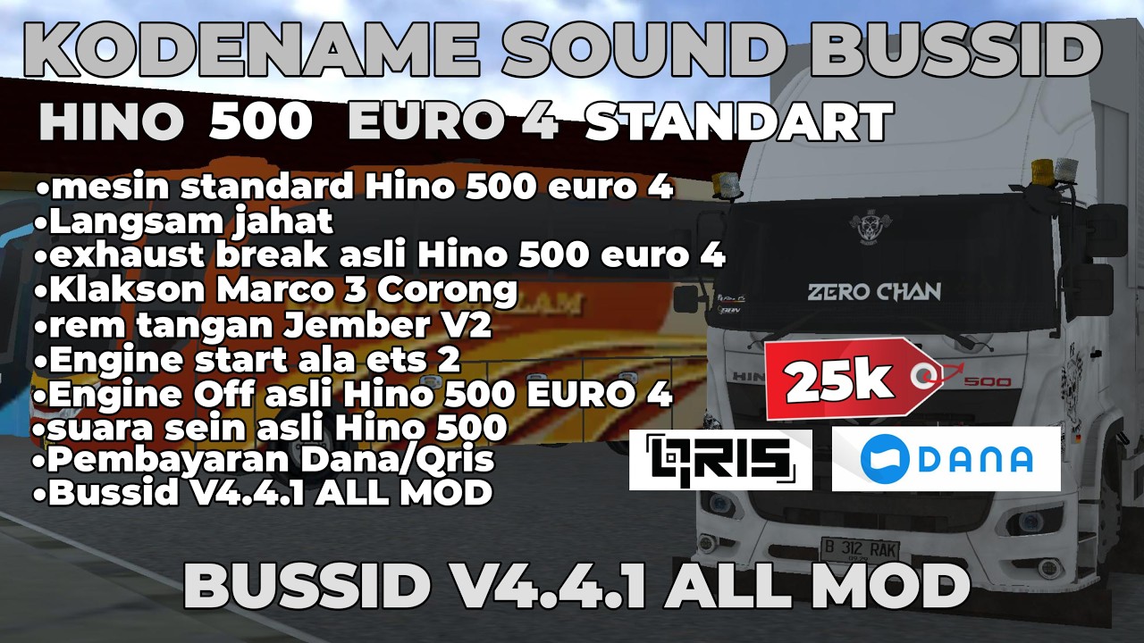 KODENAME SOUND BUSSID - HINO 500 EURO 4 STANDART - SUPPORT ALL MOD V4.4.1 