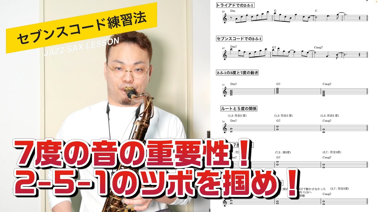 #16【7度の重要性:基礎編】セブンスコードを知る！７度から見える2-5-1のツボ【ジャズアドリブソロ】