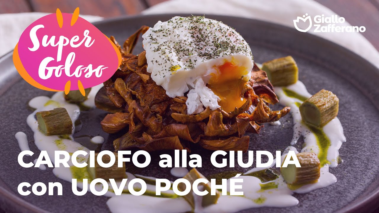 CARCIOFO alla GIUDIA con UOVO POCHÉ...SAPORI da SOGNO😍🌿🍳