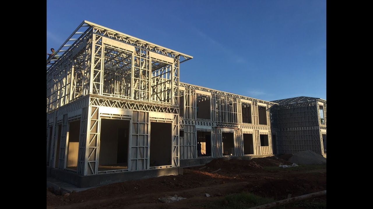 Cellular Lightweight Concrete House with Light Gauge Steel Frame