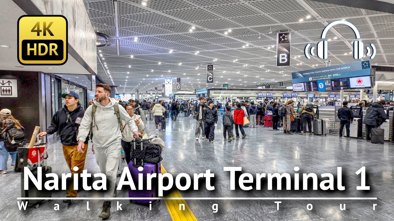 Narita Airport Walking Tour 2026 [4K/HDR/Binaural]