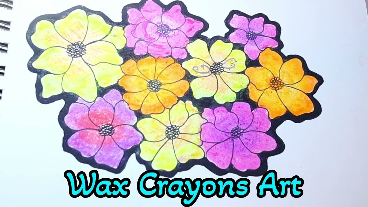 Flower Zentangle Art with crayons #doodleart #drawing #arttutorial