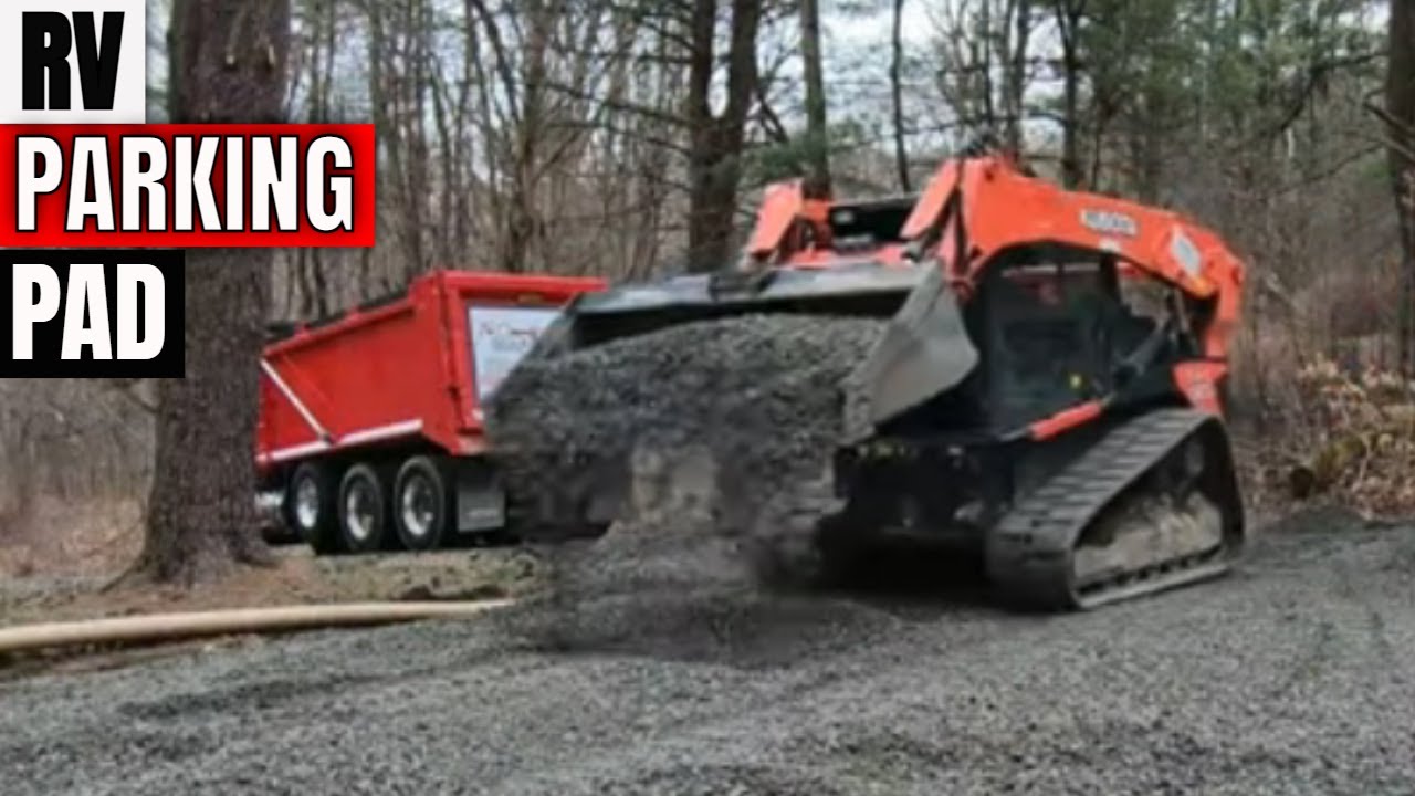 Installing a RV Parking pad with a Kubota SVL 90-2 Skidsteer on homestead