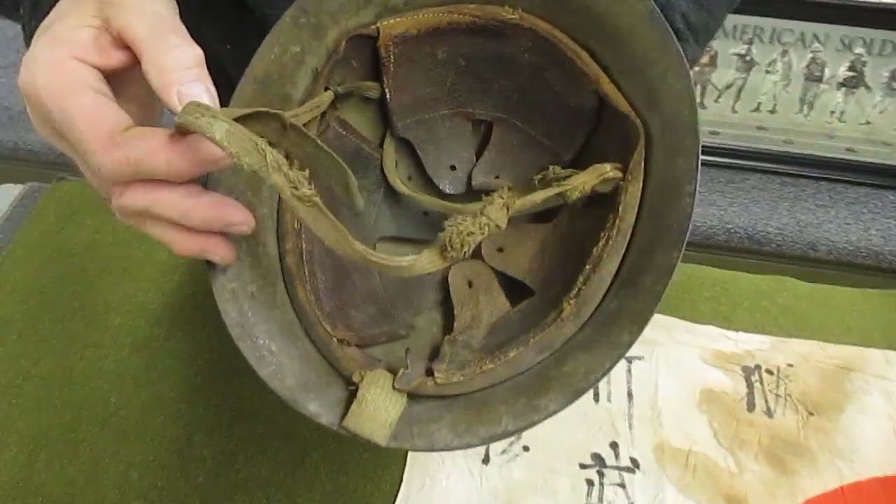 WWII Japanese Army helmet, canteen and 