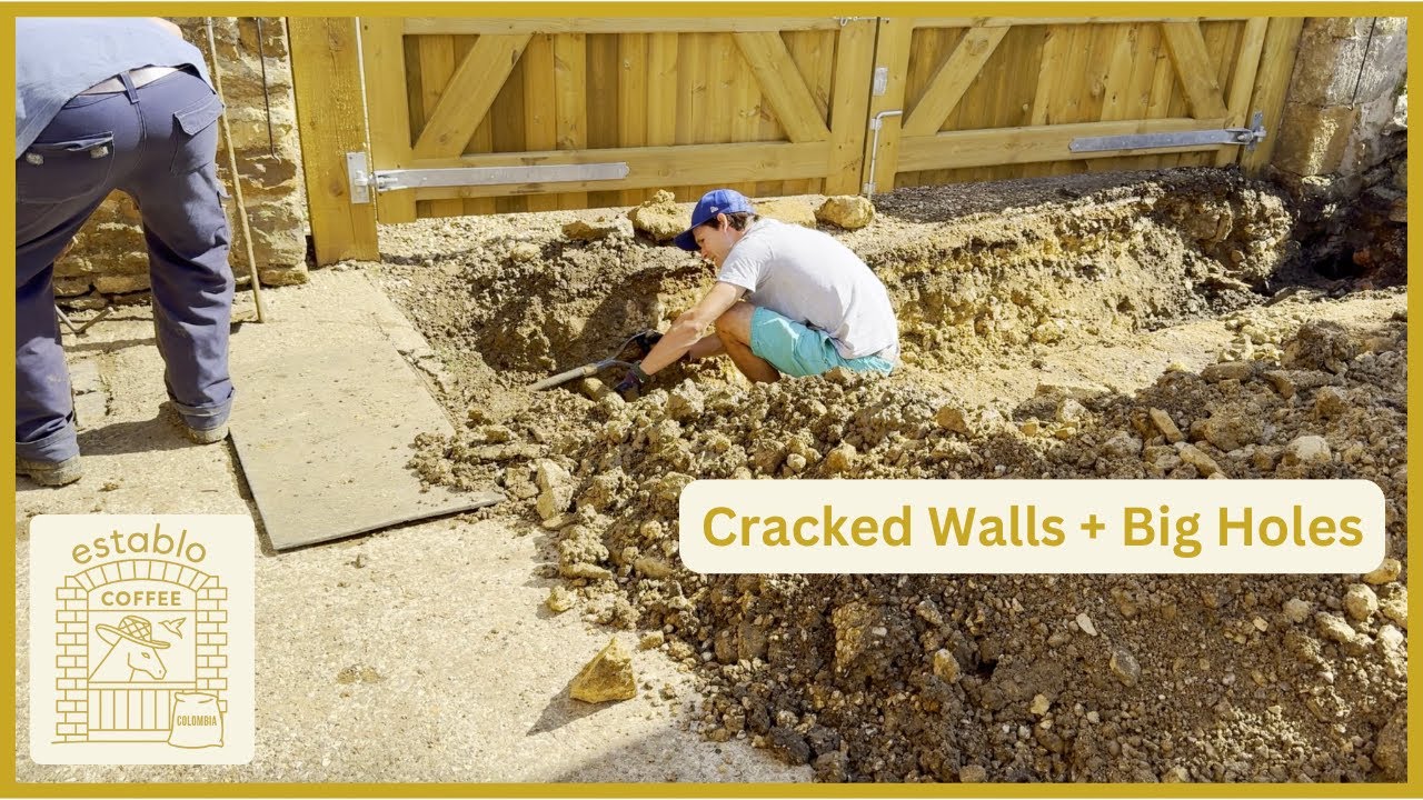 #11 Stone Wall Pointing + Emergency Drain Installation | Establo Coffee VLOG