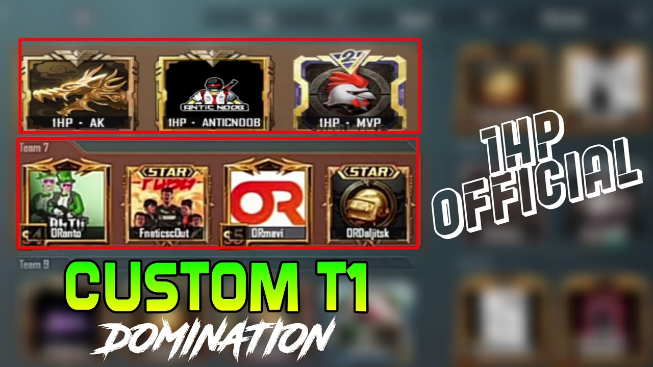 1 HP OFFICIAL DOMINATION IN T3 CUSTOM || BY ANTIC NOOB AND 1HP TEAM PUBG MOBILE IN 2020