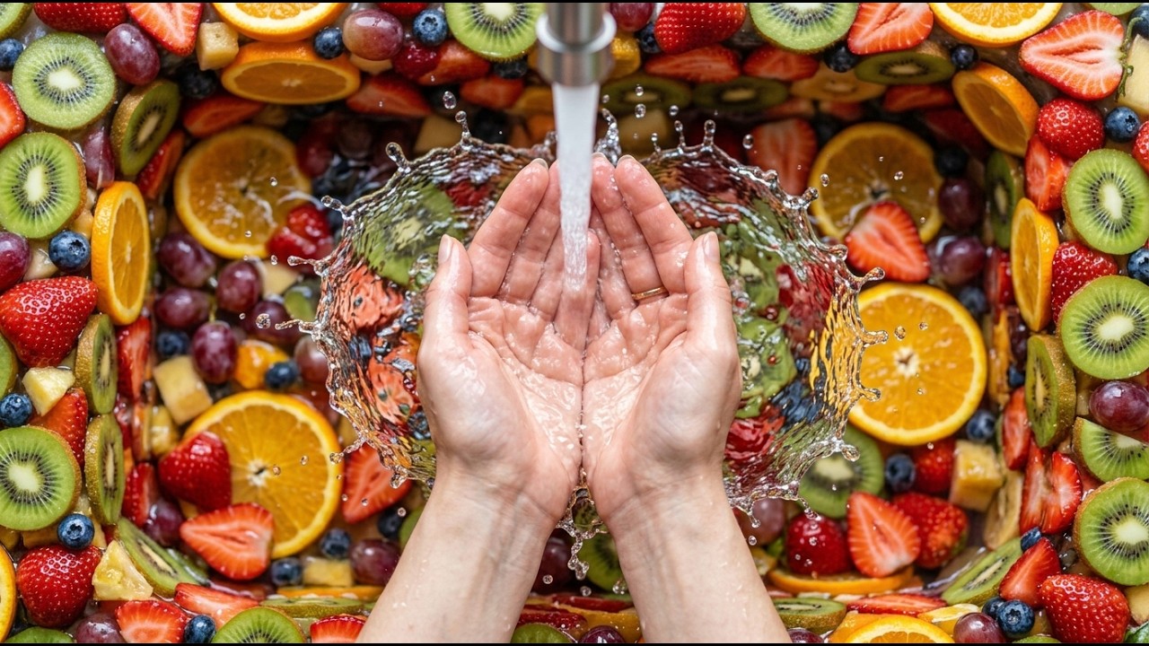 Satisfying ASMR Hand Washing in Food Sink | Realistic Natural Sounds Only