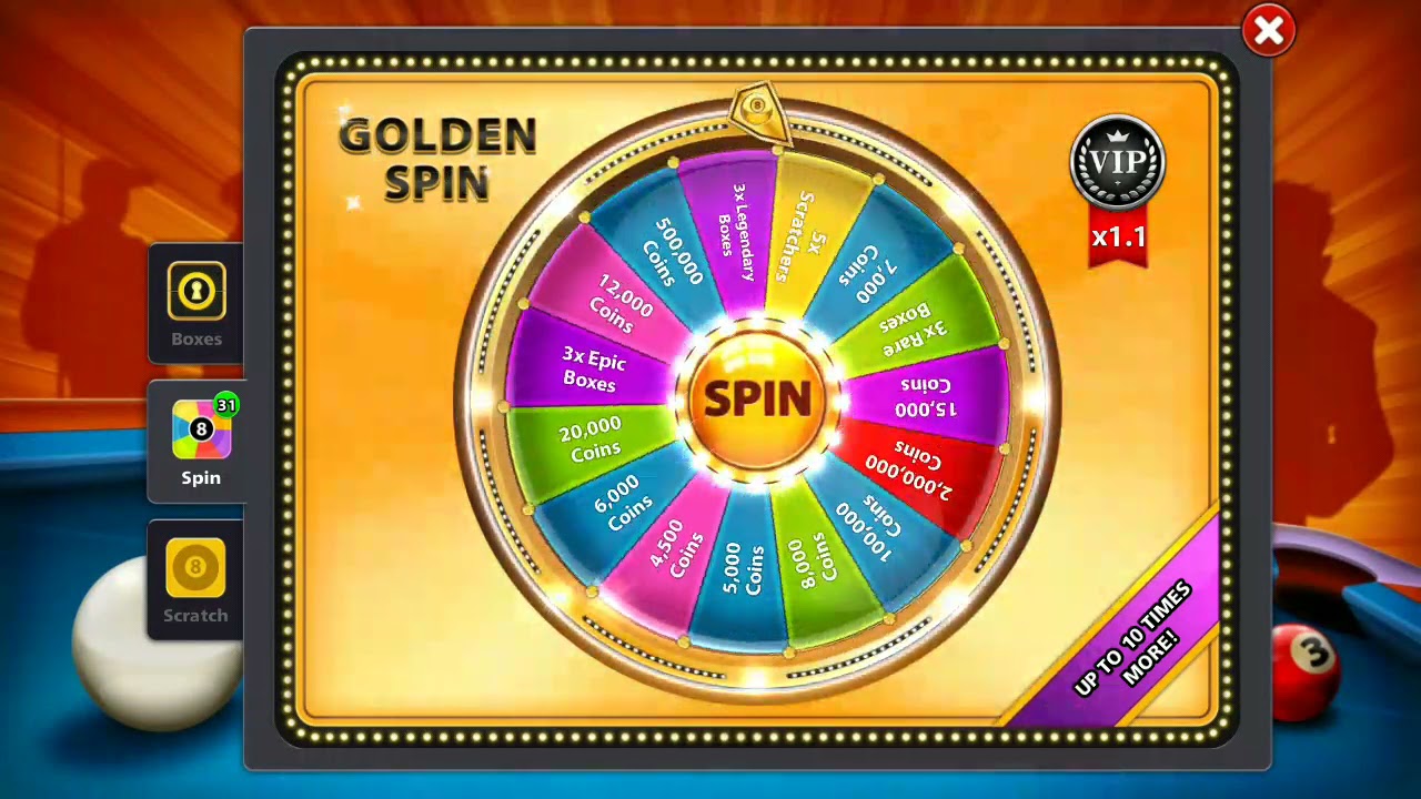 Golden Spin 8 Ball Pool