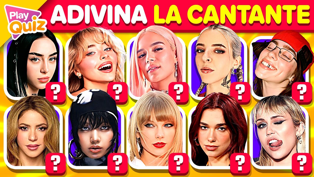 Adivina La Cantante por su Foto 🎸👩🏻‍🎤🎶 ¿Sabes Quién es? | Play Quiz de Música