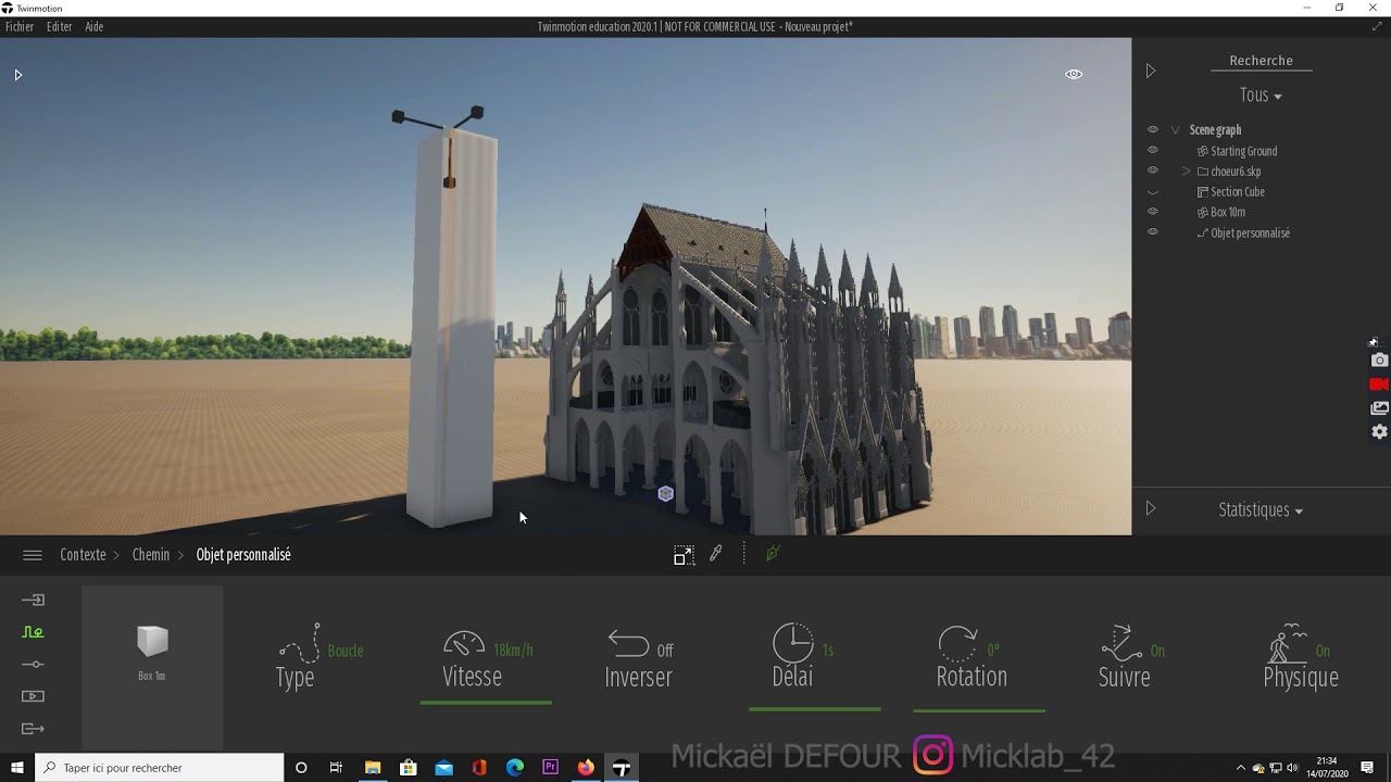 twinmotion : animer un volume / plan de section, tutorial FR
