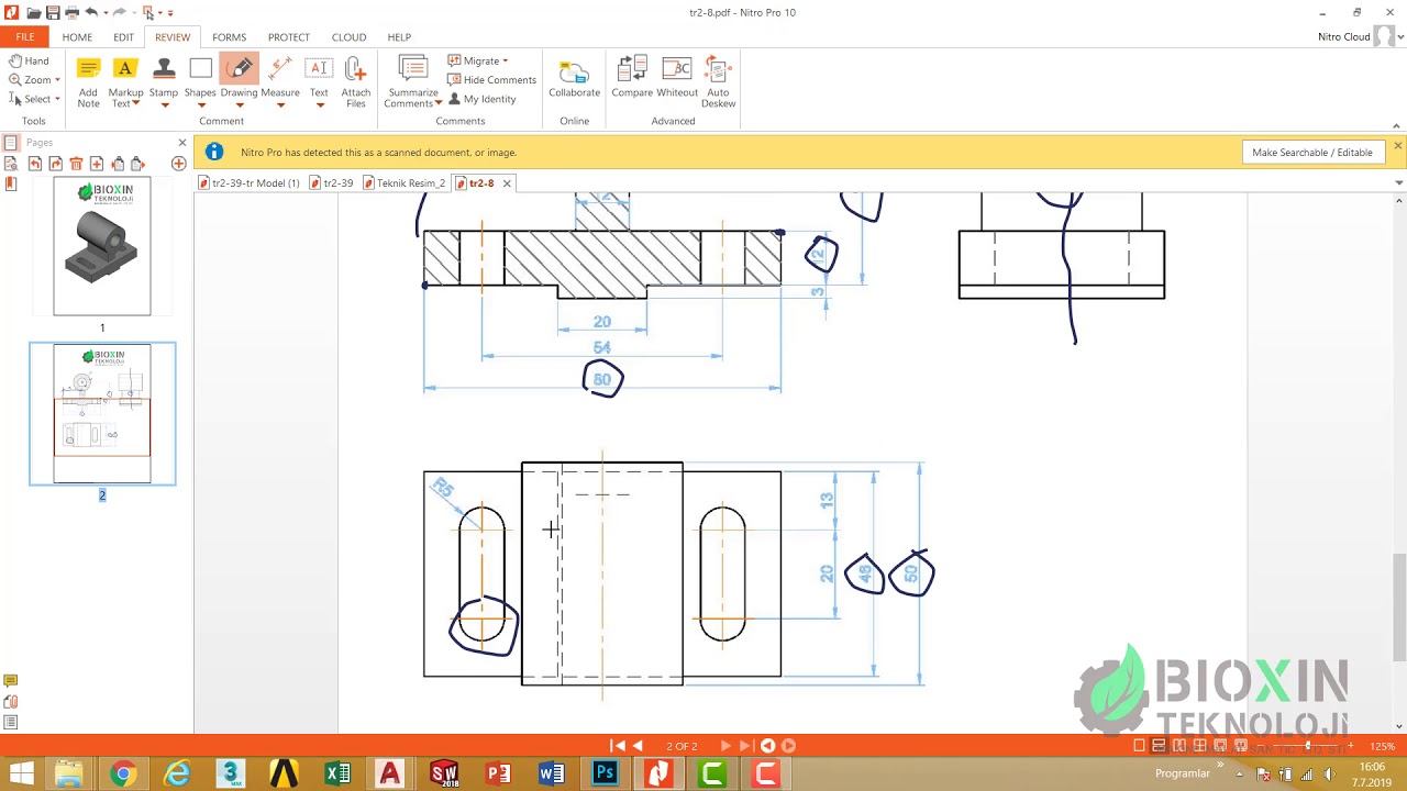 Autocad 3D Modelling and flatshot of TR2-8 Example (Autocad 3d modelleme ve g&ouml;r&uuml;n&uuml;ş &ccedil;ıkarma)