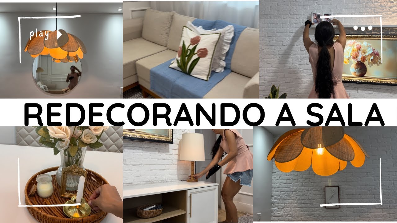 REDECORAÇÃO DA SALA | LUMINÁRIA NOVA | OLHA COMO FICOU LINDA