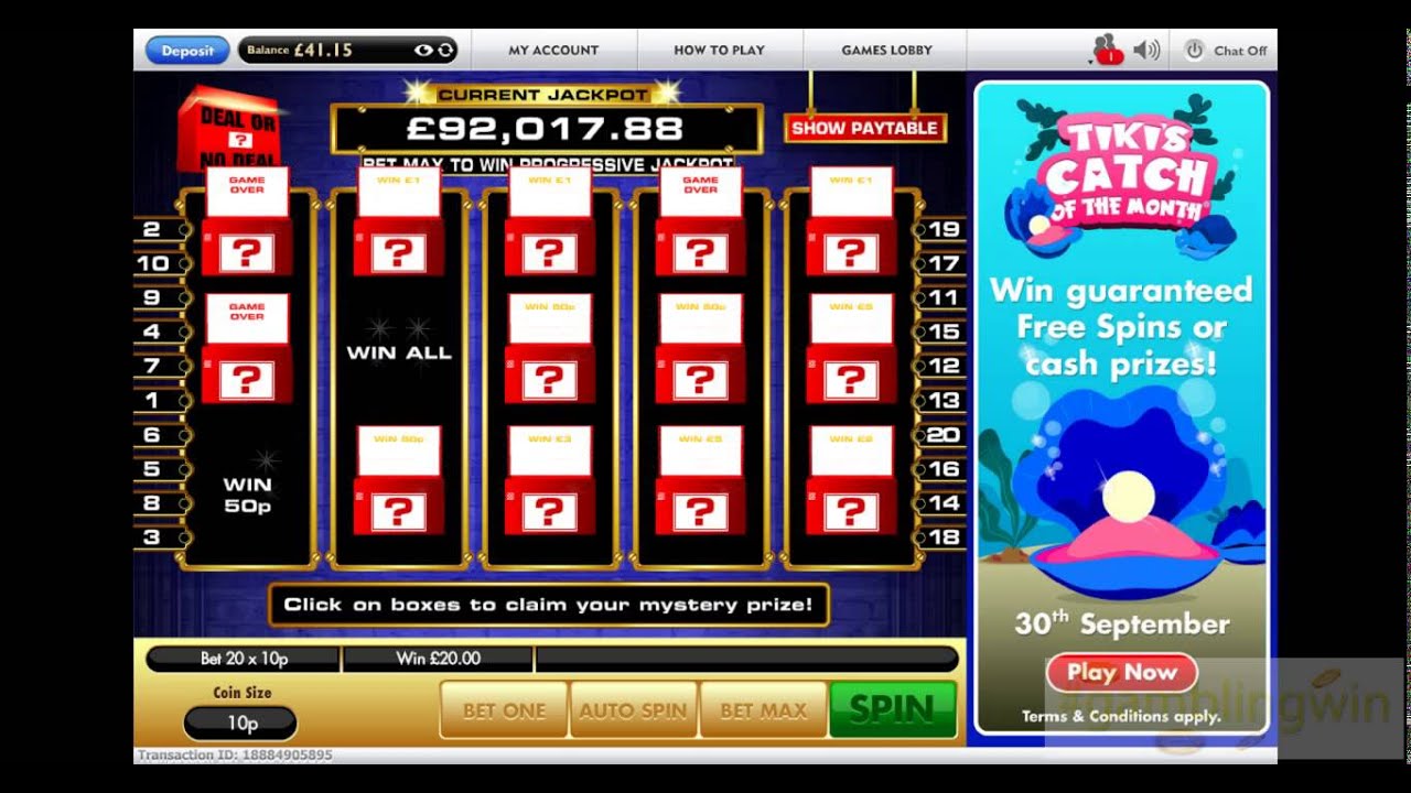 £10 to £100 on JackpotJoy's Deal or No Deal Slot...
