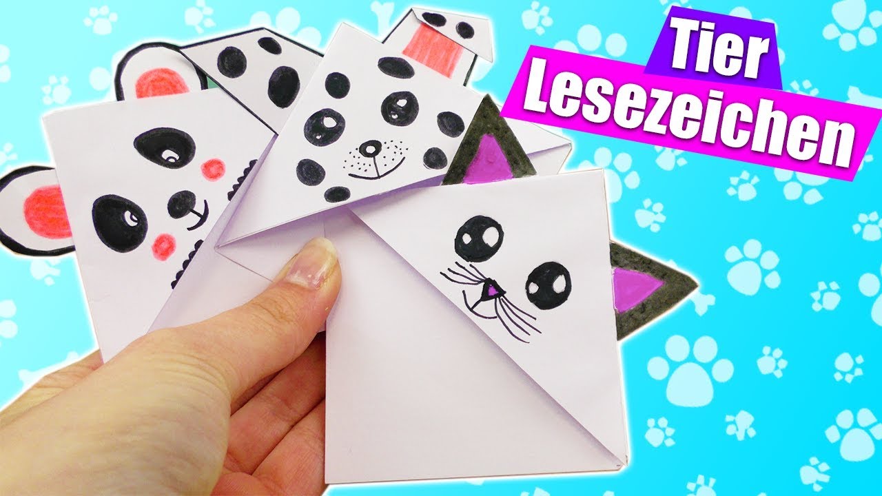 DIY Tier-Lesezeichen basteln | Katze Panda Dalmatiner | super niedlich für Kinder