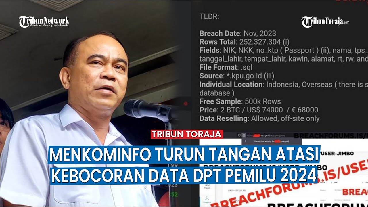 Data KPU DPT Pemilu 2024 Bocor, Menkominfo: Cepat Buat Sistem Pengamanan Sistem IT di KPU
