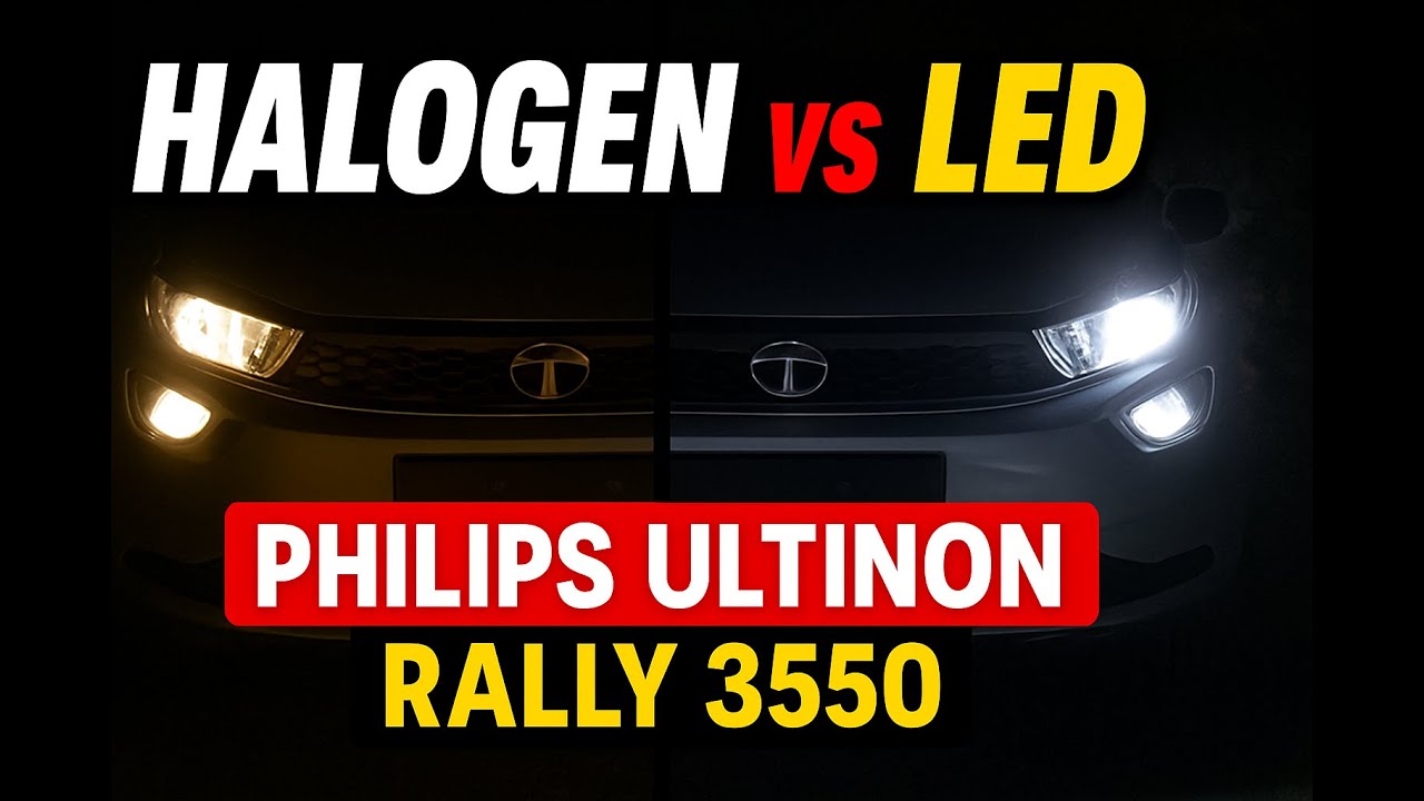 Philips Ultinon Rally 3550 headlight | TATA Altroz  | Halogen vs LED  | Night Driving Game Changer!