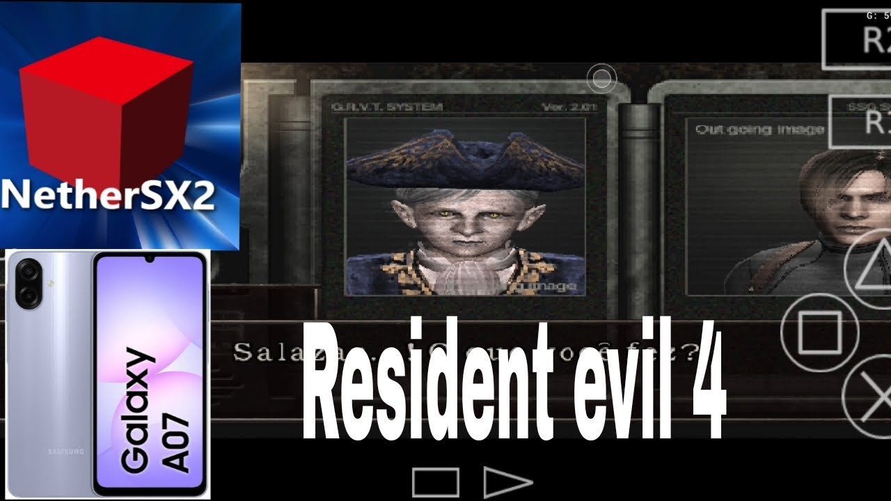 Galaxy A07 Rodando Resident evil 4 no emulador Nethersx2 