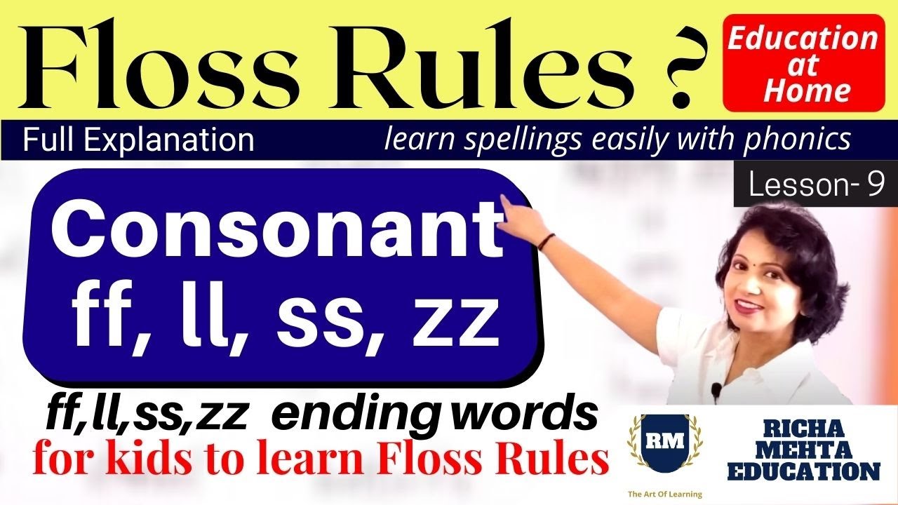 Floss Rules ff ll ss zz | learn spellings easily with phonics | ending words | Richa Mehta Education
