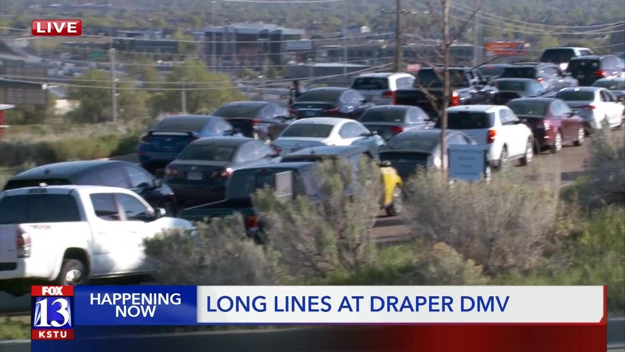 Long lines at Draper DMV office Monday morning