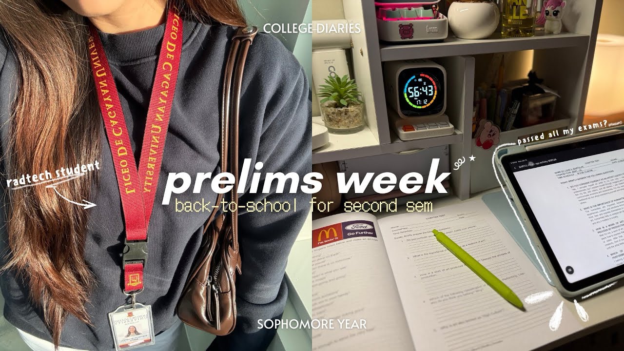 𑣲college diaries 🔖| prelims exam week, cramming & studying, unboxing a new mic, I passed?!