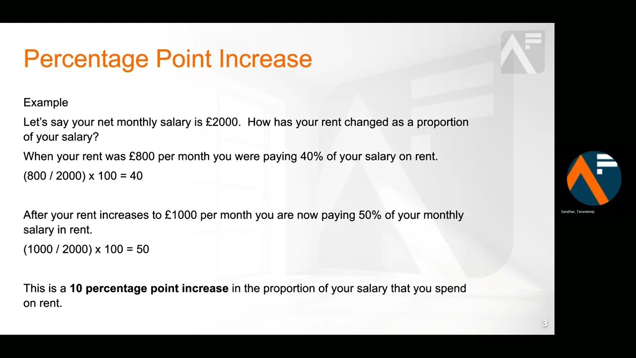 Percentage difference versus percentage point difference