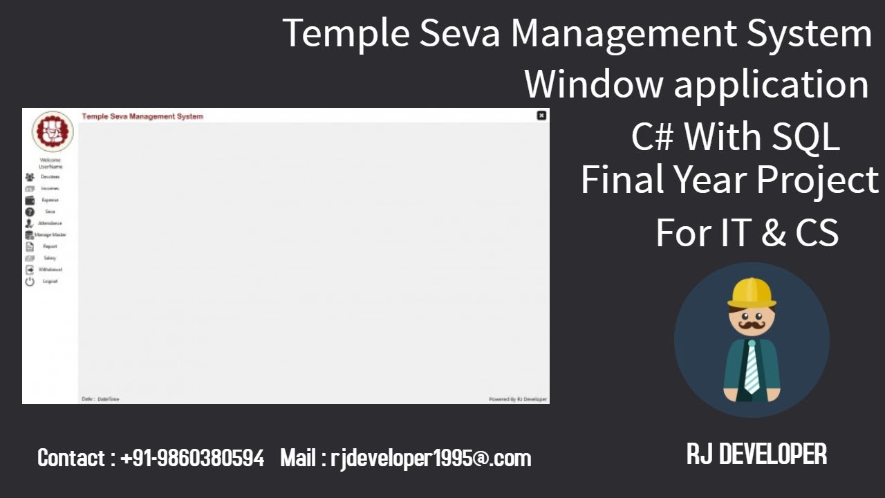 Temple Seva Management System  | Final Year Project | Window Application | Flat Design - Ep03