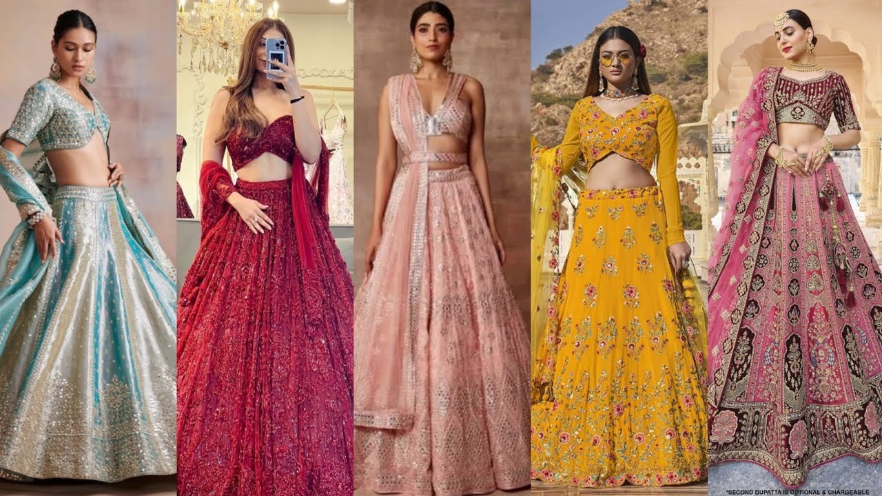 lehenga ke design new model/beautiful lehenga design/best crop top lehenga designs