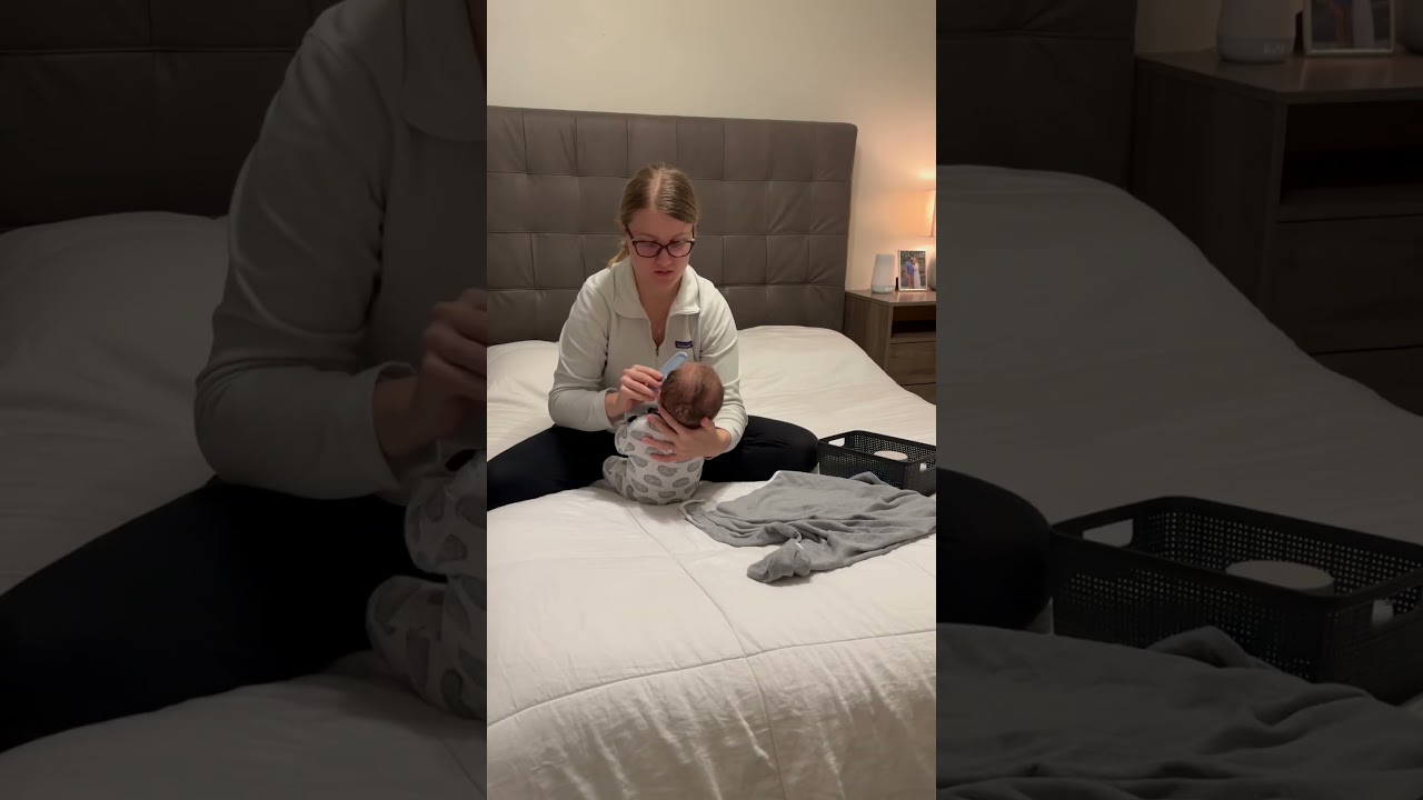 2 month olds bedtime routine sleeping 7-7😴🧸✨ | #newbornsleep #bedtimeroutine #babynighttime #sahm