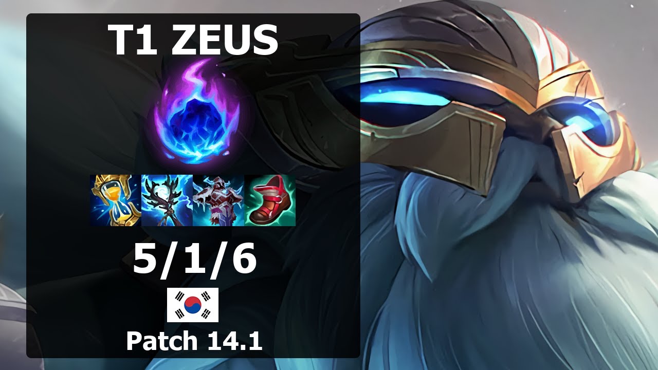 T1 Zeus Gragas TOP vs Jax| Patch 14.1 KR Challenger