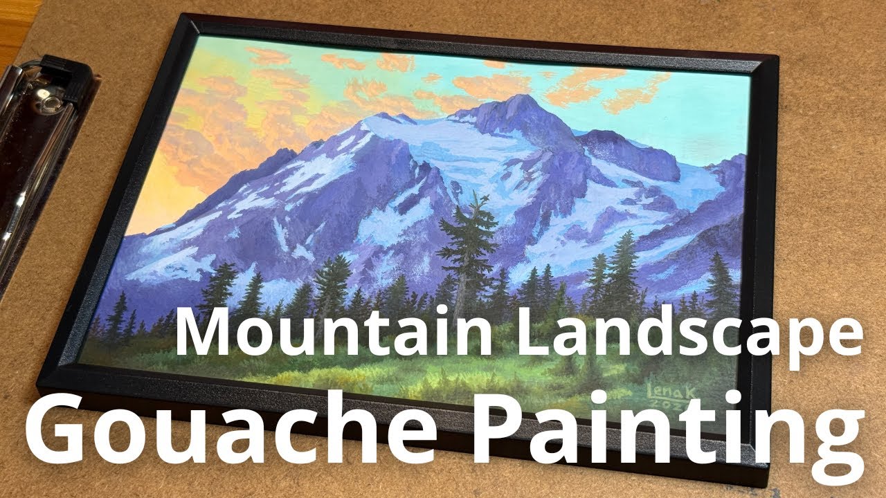Gouache Painting | Mountain Landscape
