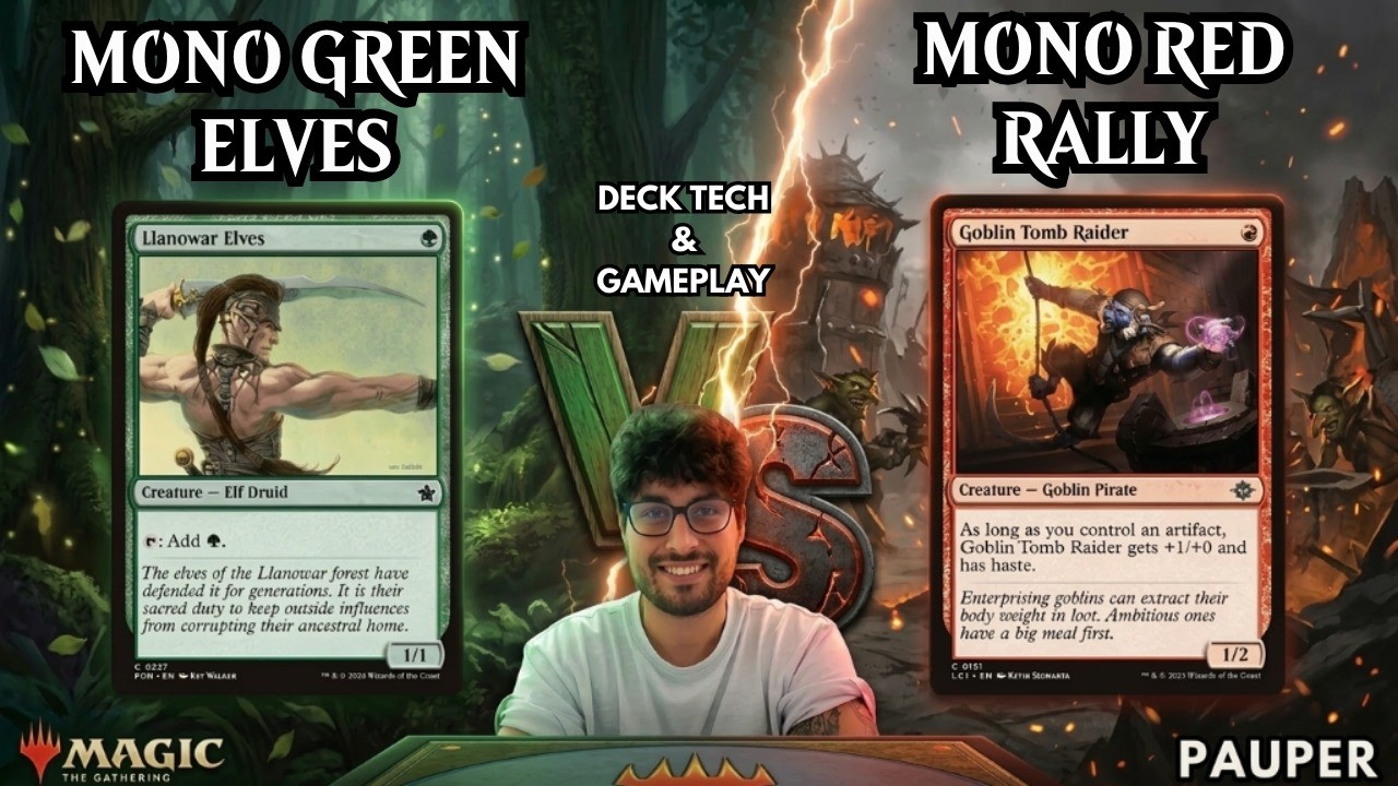 MONO GREEN ELVES vs MONO RED RALLY in PAUPER - MARCH 2026 [DECK TECH & GAMEPLAY] #MTGOCreator