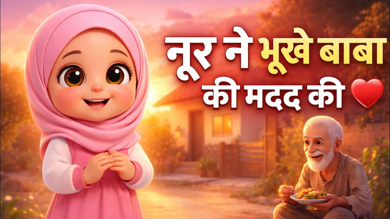 छोटी बच्ची ने भूखे बाबा को खाना खिलाया | Beautiful Islamic Moral Story | Aiza islamic kid tv 