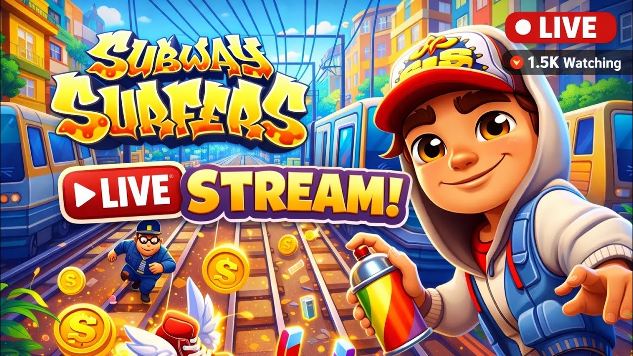 #SubwaySurfers#SubwaySurfersLive#LiveStream#GamingLive#MobileGaming#EndlessRunner#HighScore#ProGame
