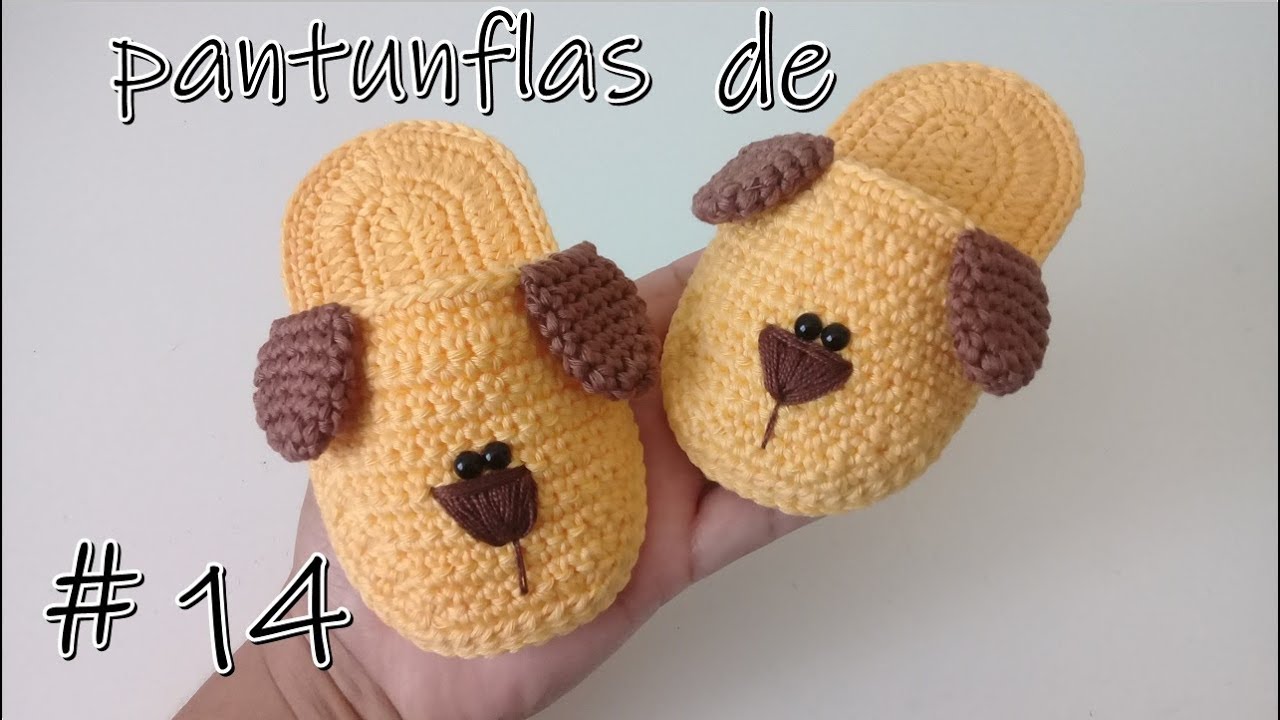 Pantunflas de perrito🐕 a crochet -de 1 a 2 años
