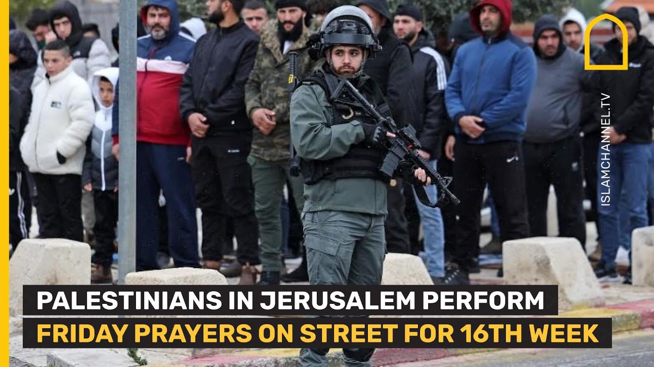 Palestinians in Jerusalem perform Friday prayers amid Israeli security presence
