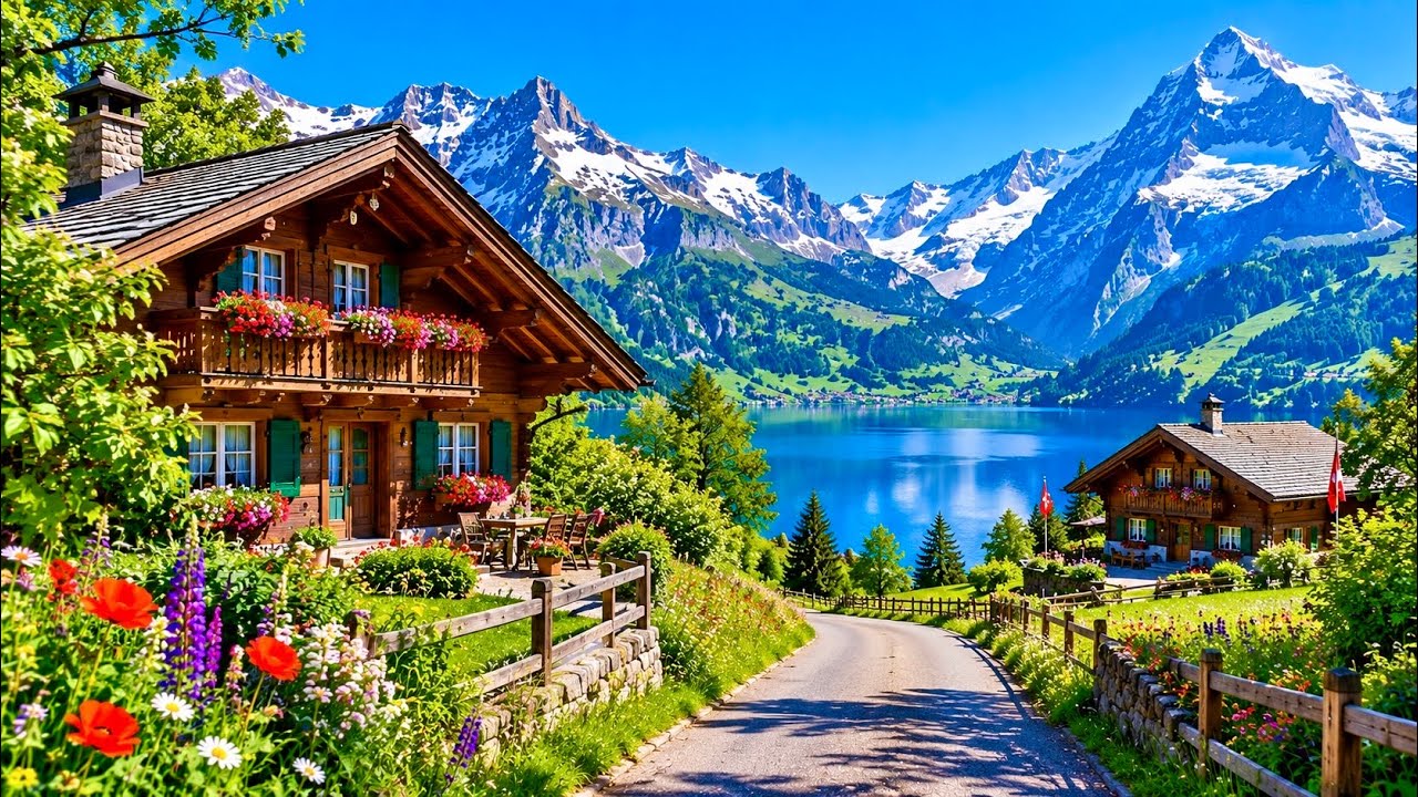 Driving Through Paradise: Swiss Alps Scenic Road Trip in 4K + Relaxing Music 