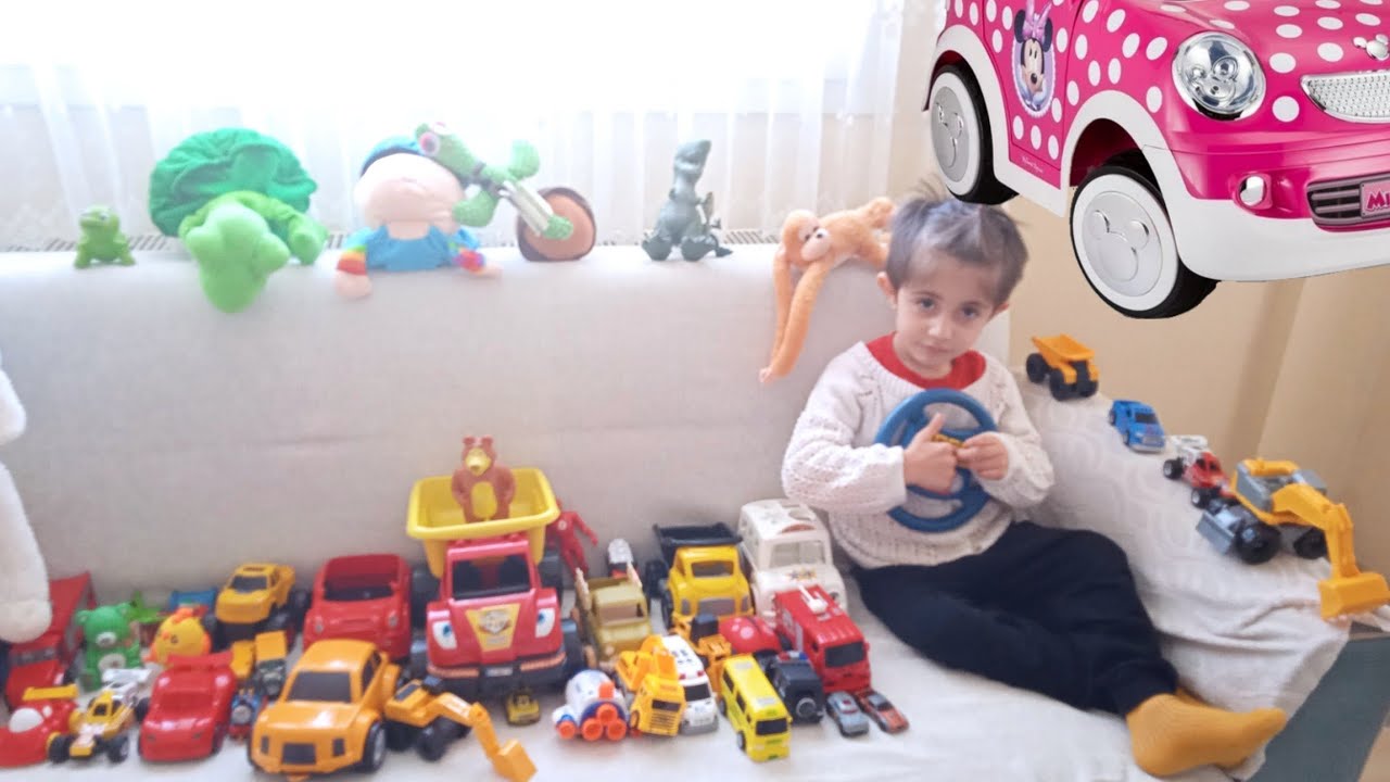 Oyuncak araba videolari araba taksi kamyon kepçe eglenceli çocuk videolari 