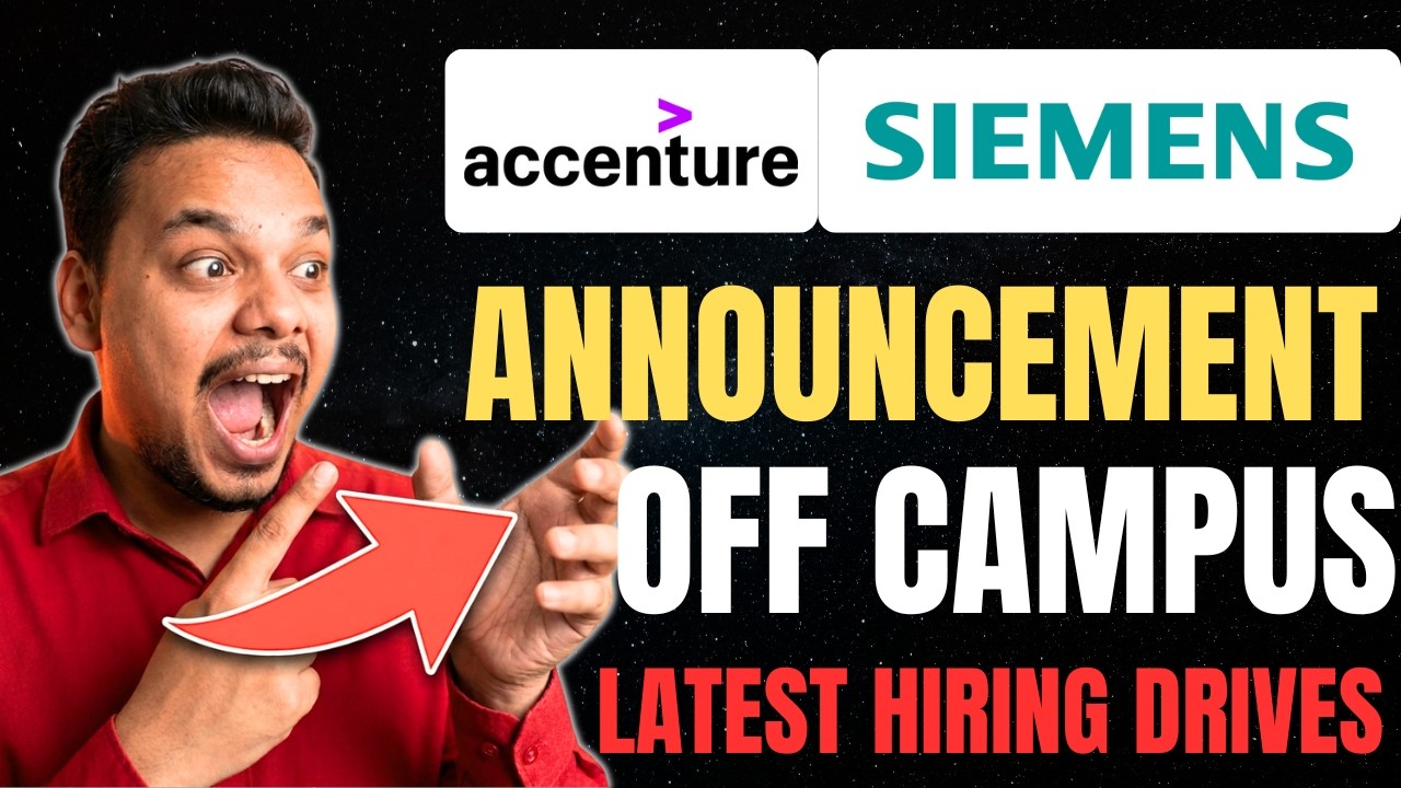 Accenture, Siemens New Hiring Drives | Off-Campus Drive | Freshers | 2026, 2025 Batch Hirings