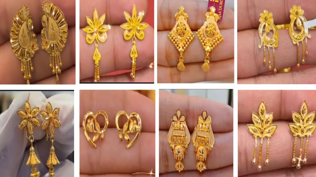2026 Latest Light weight top earrings designs//Daily wear gold stud earrings designs 