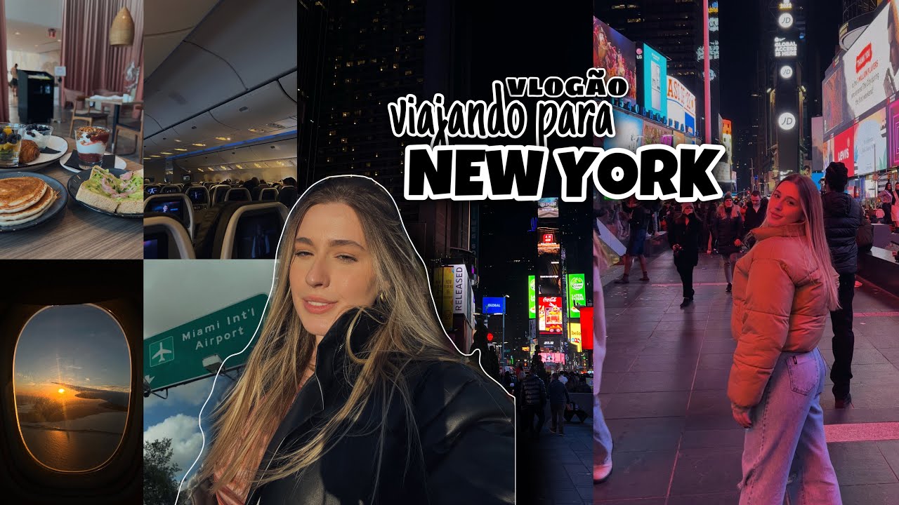 #vlog16 | VIAJANDO PARA NEW YORK *aeroporto, avião e chegada* | Camis Jung