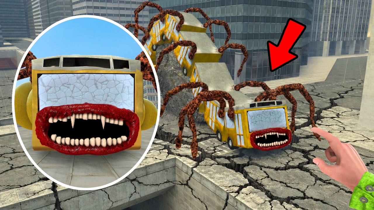 Surviving New Hungry Bus Eater Worm is Hunting Me | Car Eater Monsters In Gmod
