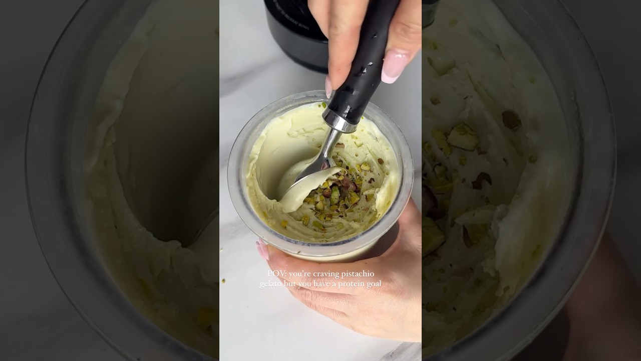 Ninja Creami Pistachio Protein Gelato #ninjacreamirecipes