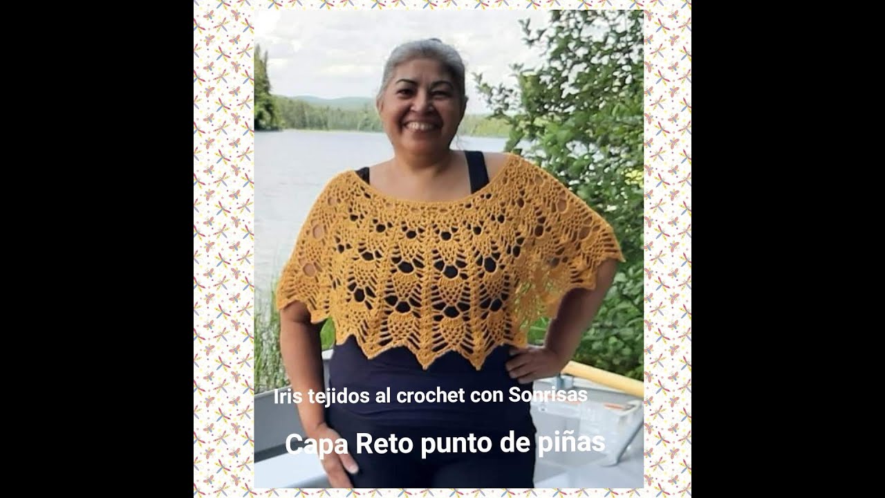 Capa reto punto de pinas a crochet