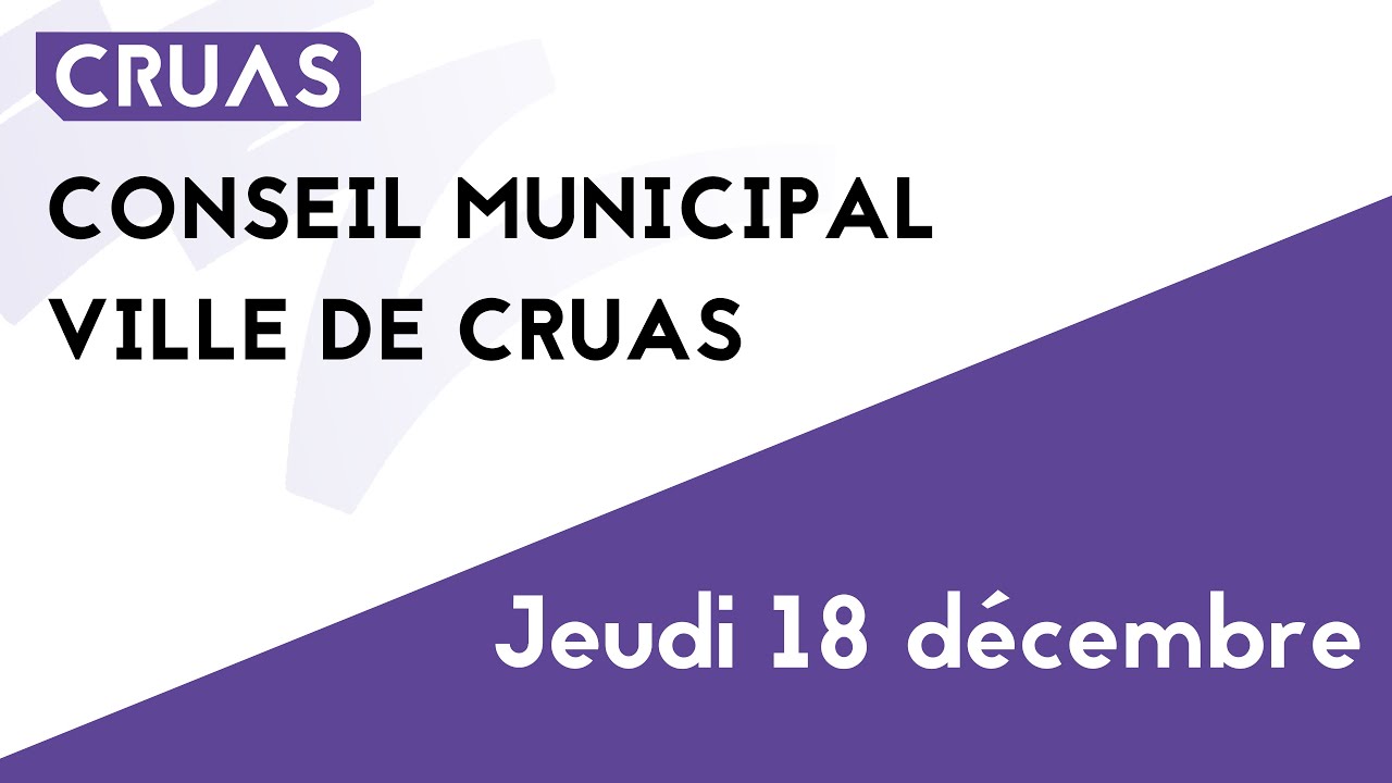 Conseil municipal - Jeudi 18 décembre